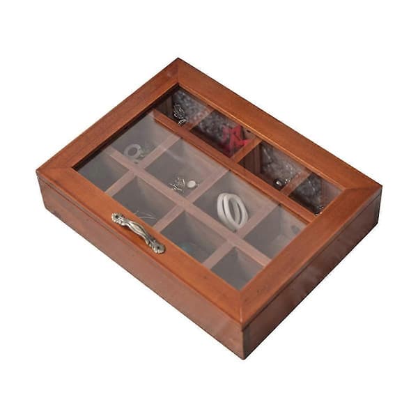 12 Compartment Wooden Box for Tea Bags Sugar Packets Spice Packets Storage Box Instant Coffee Packets