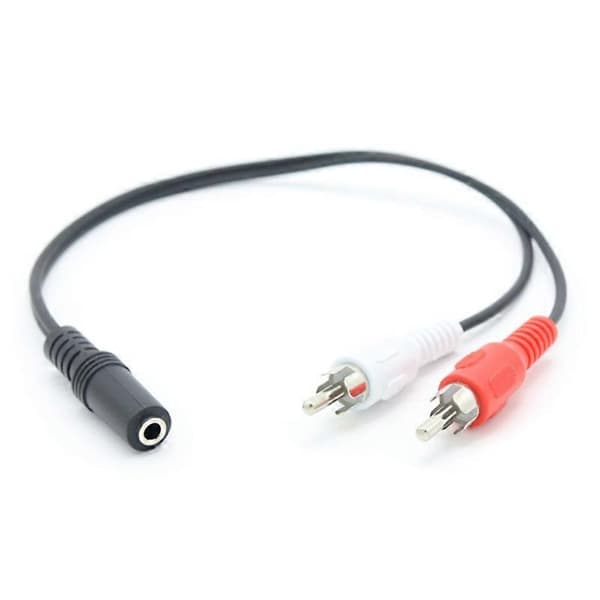 3,5 mm Stereo Hunstik Til 2 Han RCA Stik Lyd Y-Splitter Konverteringskabel