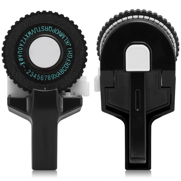 Mini Manuel Tape Maskine Dekorativ Farvet ABS 3D Prægetape 9mm til Håndbog Sort