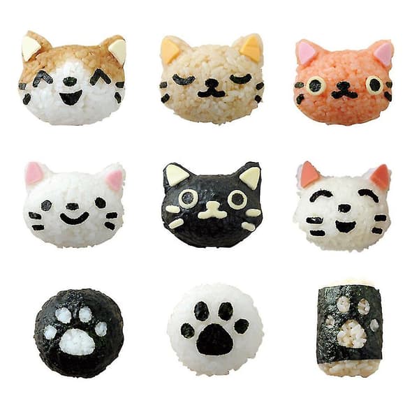 Rice Ball Mold Set, Cute Cat Rice Ball Mold DIY Kitchen Utensils