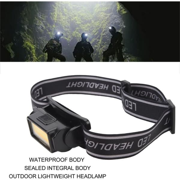 COB LED Headlamp for Camping, Hiking, Rechargeable, Lightweight, Waterproof Headlamp with Comfortable Headband, DUBUNS