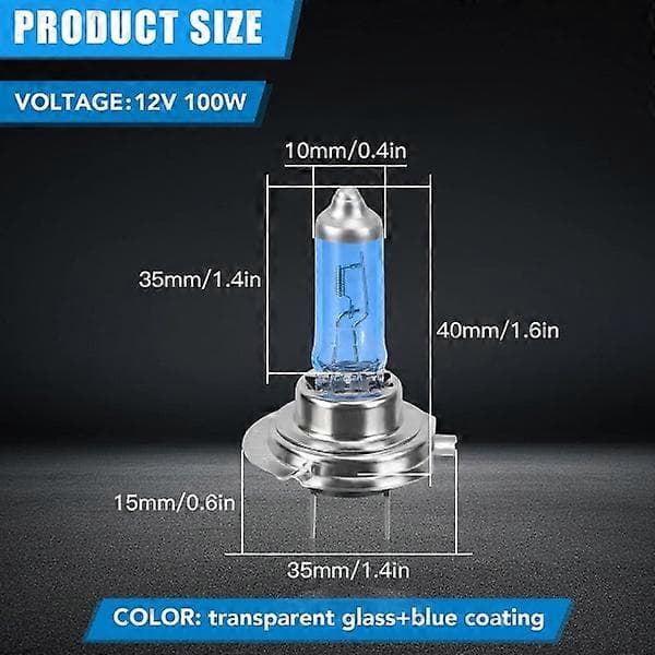 4 pcs H7 Headlight Bulbs, 12V/100W Xenon Gas Halogen Headlights, Bright H7 Headlight Bulb for Car Headlight High Beam or Low Beam