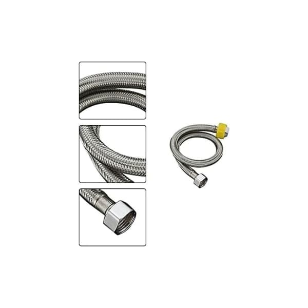 Forlengelsesslange for kran i rustfritt stål, 20 cm