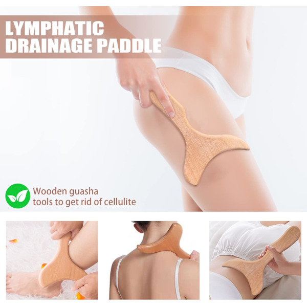 Professionelle træterapi massageværktøjer 3-i-1 Maderoterapi Kit Træmassager Lymfedrænage Massager