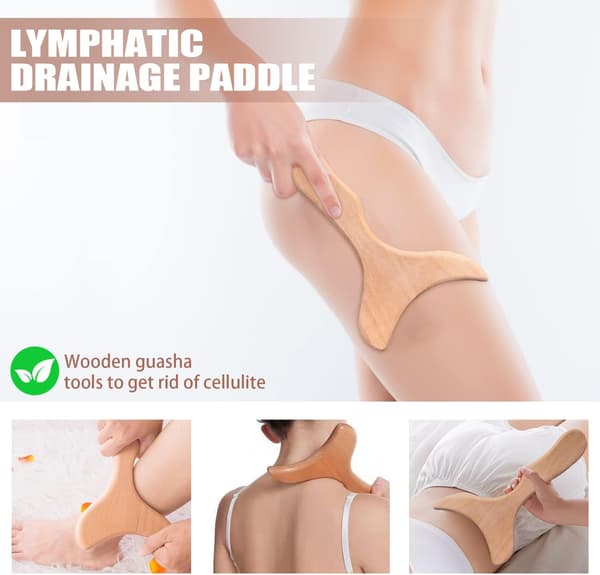 Professionelle træterapi massageværktøjer 3-i-1 Maderoterapi-sæt Træmassager Lymfedrænage-massager