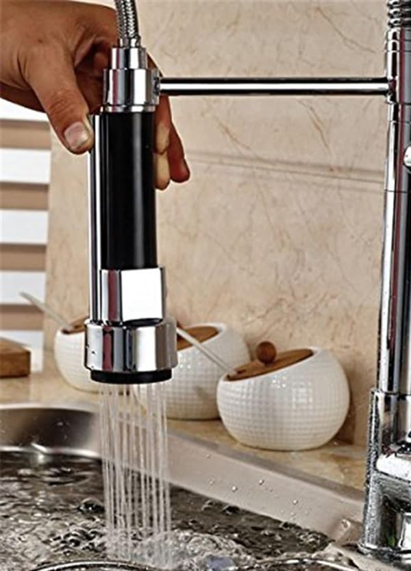 Durable Solid Brass Bathroom Kitchen Faucet Pull-Out Shower