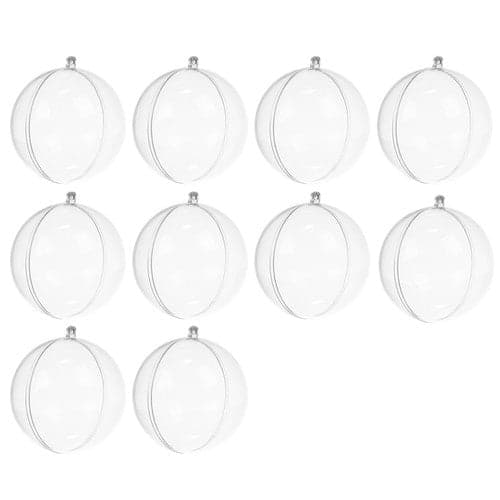 Transparenta delbara julkulor 12 cm DIY att fylla, 10-pack
