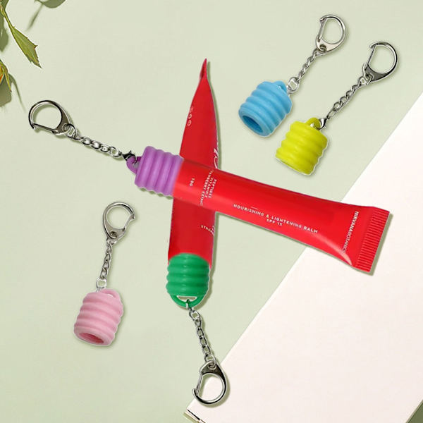 5 Pcs Versatile Lip Gloss Keychain Capsules for Everyday Use and Events