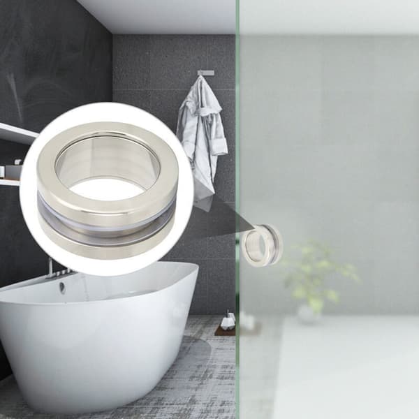 Round Stainless Steel Handle, Built-in Bathroom Glass, Hollow Pull Knob, Sliding Door Handle.