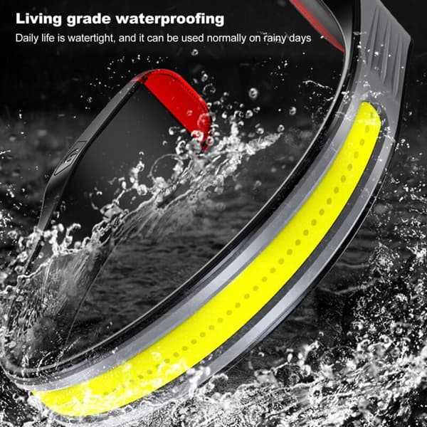 Adjustable 3-Level COB Headlamp, Rechargeable Waterproof Headlight for Sports, Reading, Outdoor Activities