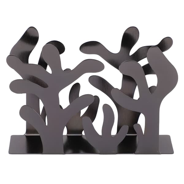 Servietholder Innovativ Tangform Kontoropbevaring Rustfrit Stål Metal Vertikal Papirholder Sort