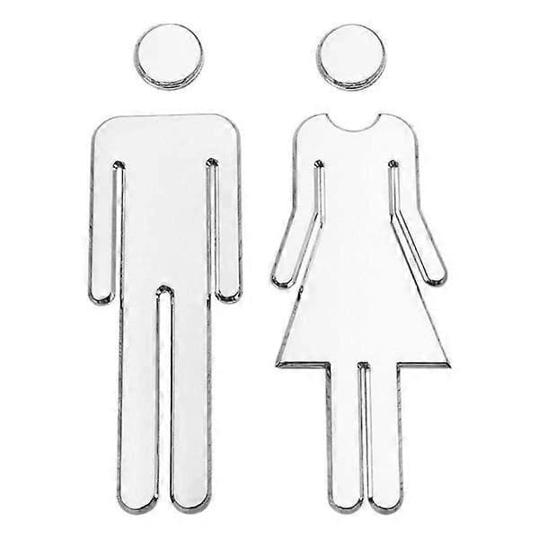 Badeværelse Toilet Dame & Herre 3D Toiletskilt WC-mærkat Dør D guld One-size