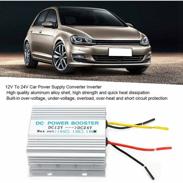 Strømomformer, bilstrømforsyning 12V til 24V DC-DC-omformer Inverter 15A
