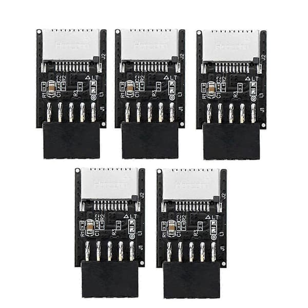 5 STK USB Frontpaneladapter Typ-E Hona till USB 2.0 9 PIN Hona Adapter Header för Datormoderkort H8WD