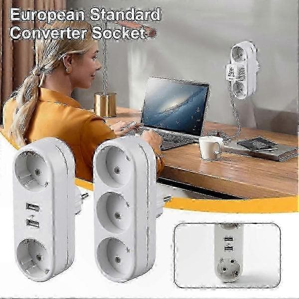Grounded Socket Adapter Extension Socket Converter 3500W EU Standard