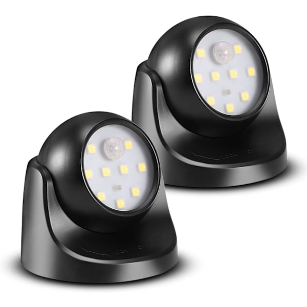 6000K Waterproof Wireless Motion Sensor LED Wall Light - Automatic On/Off (2-pack, Cool White)-FX-