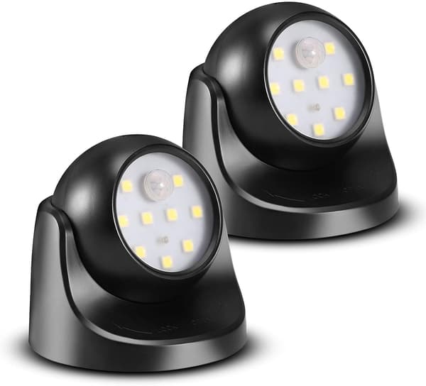 Waterproof Wireless LED Wall Light with Motion Sensor - Automatic On/Off (2-pack) [ZHE]