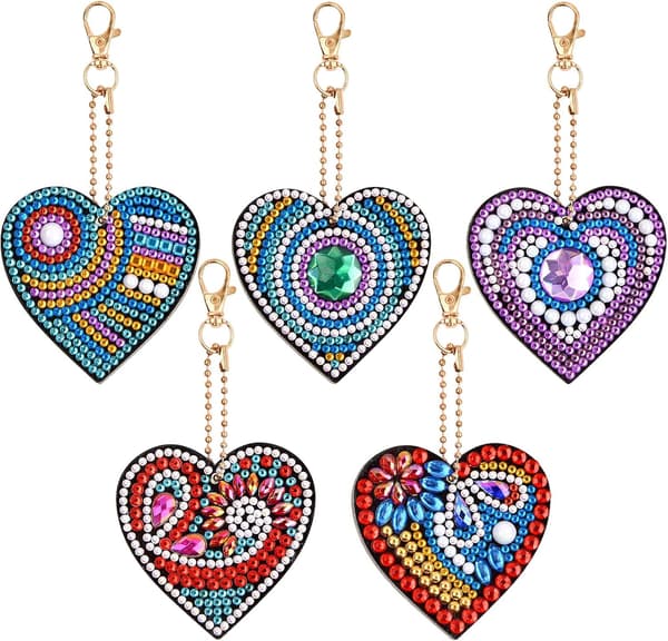 Diamantmalingssett, DIY Nøkkelring Rhinestone Maleri, Doubl DXGHC