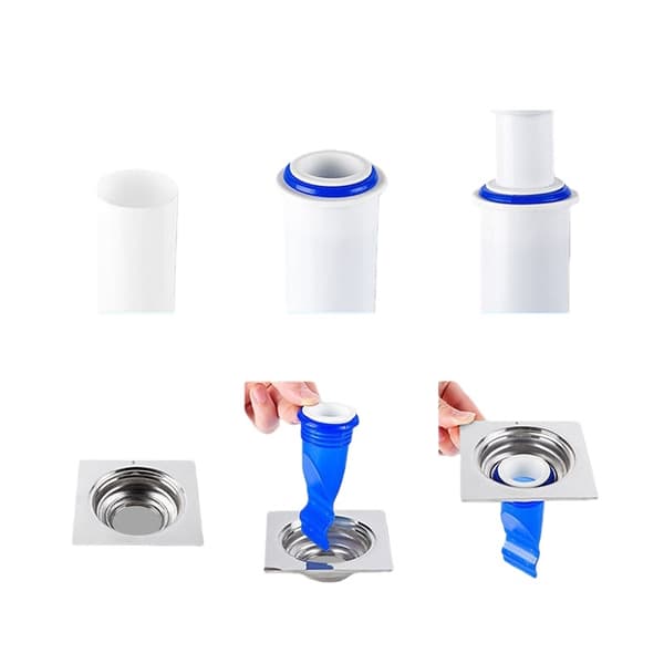 Blue Silicone Floor Drain Odor Protector - 4-pack, Anti-Insect Seal for Kitchen & Bathroom, Effective Odor Protection