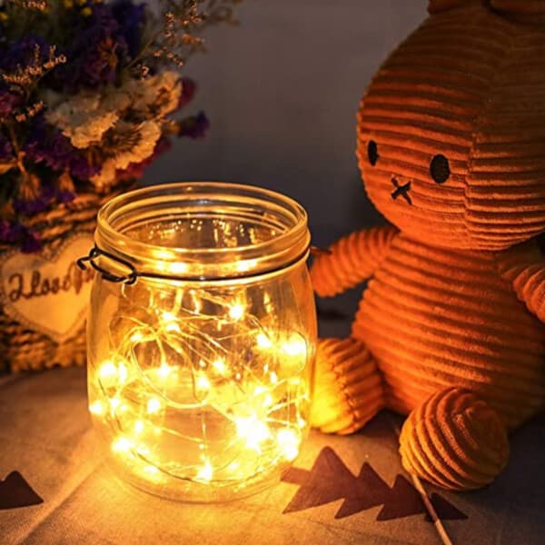 1m Mini LED Lyskæde Batteridrevet Gul