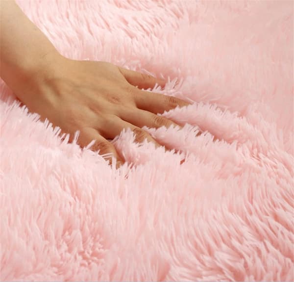 Moderne bløde, fluffy stuetæpper, velegnede til børneværelser, boligindretning, soveværelsesindretning, ultrabløde tæpper (Pink, 80x160cm)