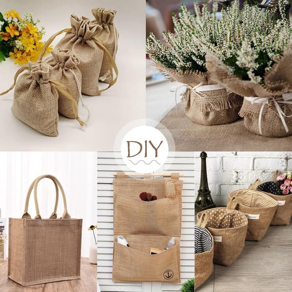 30cm*10M Burlap Table Runner Jute Table Runner Sewn Edges for Wedding Festival Party Decorations
