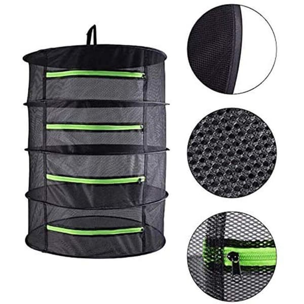 Drying Rack Net Hanging Drying Rack, Foldable Hanging Net with 4/6 Layers for Drying Herbs Drying Net, with Zippers