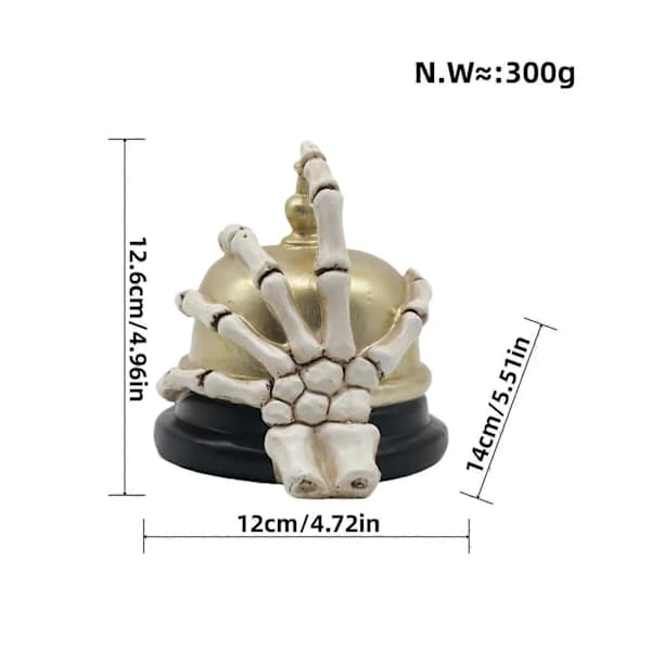 2025 Halloween Skeleton Hand and Bell Statue Gift for Tabletop Decorations Cabinet