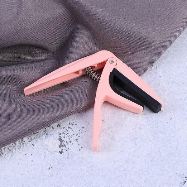 Professionel Ukulele Capo Enhånds Hurtigskift Ukelele Capo Zinklegering Guitar Dele Tilbehør (Pink)