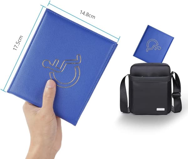 Blåt Handicapmærkeholder og Timer, PU Læder ID Mærkeholder
