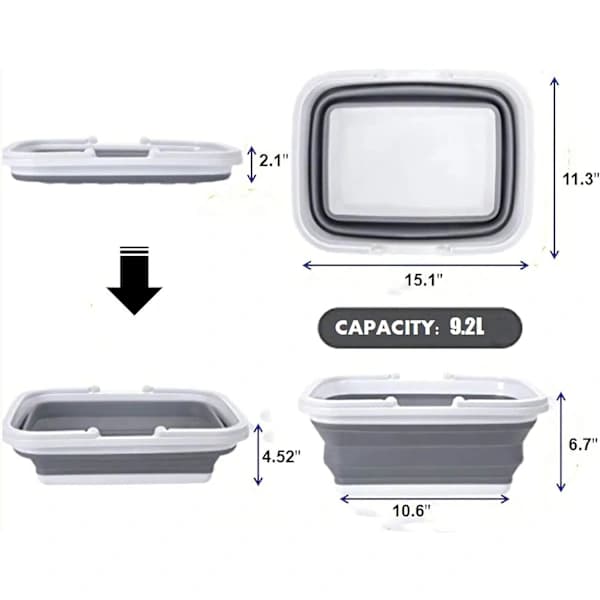 NA/Foldable Basket with Handle - Portable Outdoor Picnic Basket/Picnic Spot - Foldable Shopping Bag - Space-Saving Storage Box