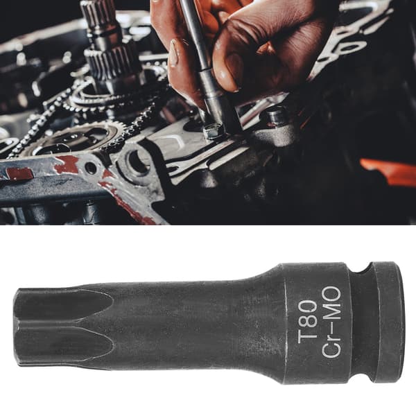 1/2\" Hylsadapter Star Drive Lufttrycksmutterdragare Bits Hylsa Bilreparationsverktyg (T80)