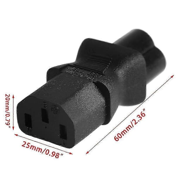 IEC 320 C13 Hun til C6 Han AC Strømadapter Konverter - Kløverblad Stik s202412121060