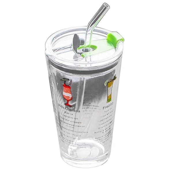 Reseglas Kaffekopp Med Halkfritt Skydd Glas Med Sugrör B