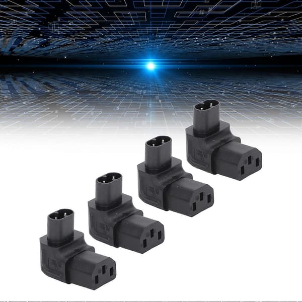 IEC320 C8 til C13 Strømadapter Han til Hun 90 Graders Strømstikadapter til Printer Scanner 4 stk. 250V