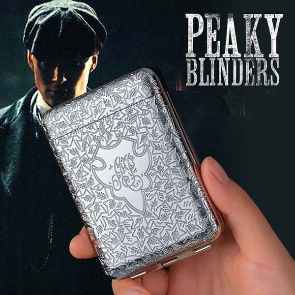 Metal Cigarette Case with Three Compartments - Holds 16 King Size Cigarettes, Automatic Opening Silver Silver Silver