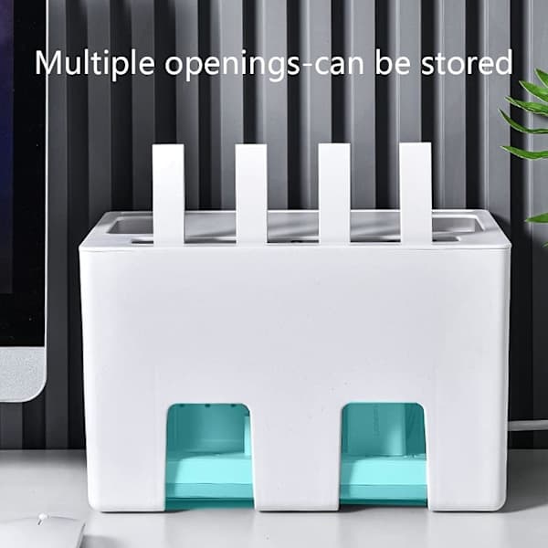 Dubbellagers Wifi Router Förvaringslåda Skrivbordsbas Trådorganiseringslåda Digitalbox Dold Avslutningslåda Grå Grey