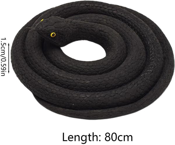 Ormar, falska ormar, skrämmande, realistisk, svart orm, hel, 80 cm - Schwarzer Snake, Ganz, 80 Cm