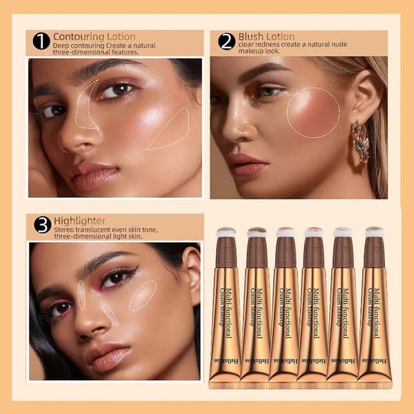 Liquid Concealer Pen with Cushion Applicator, Creamy Matte Long-lasting Contour Stick 2#