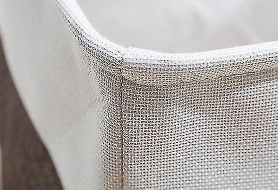 Foldable Storage Box with Linen Stitching Fabric Storage Basket, Storage Box with Cotton Rope Handles Storage Cube Storage Box (Beige Stitching Brown)