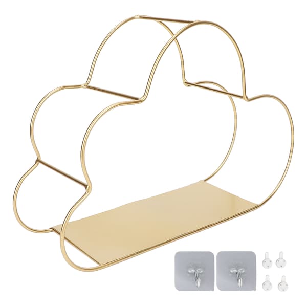Wall Hanging Storage Shelf Cloud Shaped Wall Mounted Metal Hanging Organizer for Bathroom Home