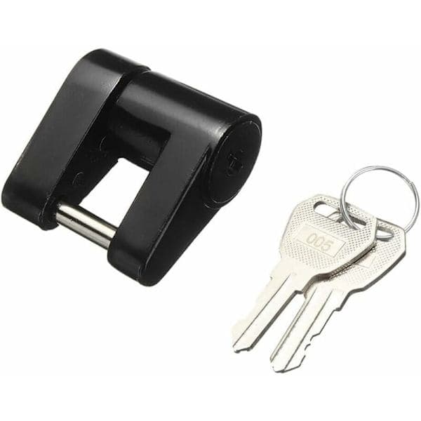 Caravan Security Lock for Secure and Durable Anti-Theft, Unisex Metal Locksmith Tool, Trailer Lock, Black