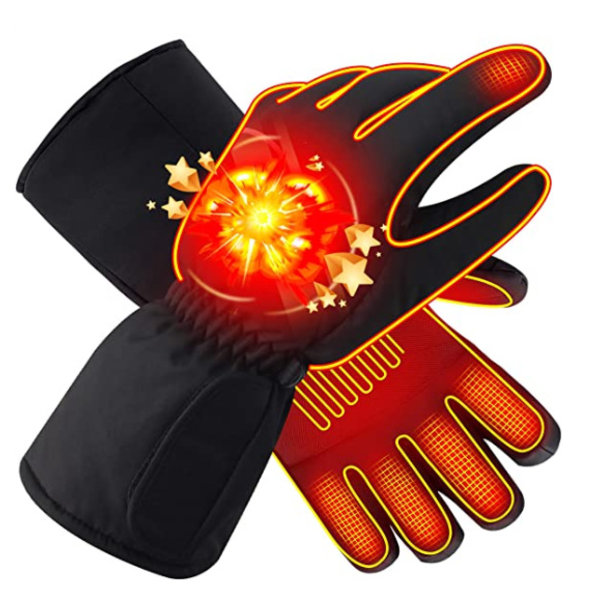 Vinteruppladdningsbara elektriska uppvärmda handskar för män kvinnor, batteridrivna uppvärmda handskar, M, för utomhus vintersport Klättring Fotvandring Handvärmare