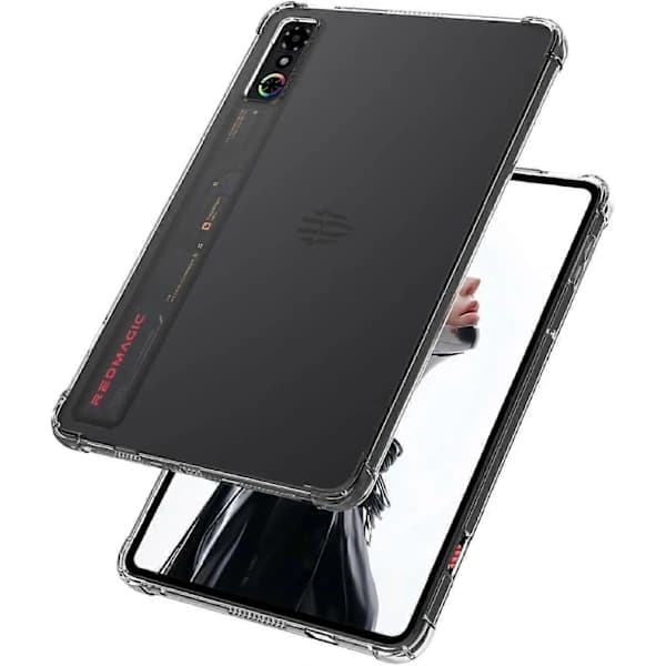 Skall for RedMagic Astra Gaming Tablet, Myk TPU-bakside, Transparent Rød