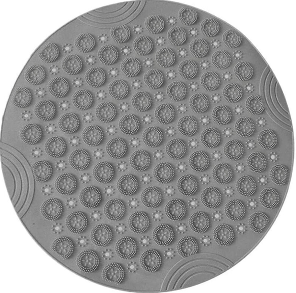 (Grå, 30 x 30 cm) PVC Rund Massagebadmatta Halkfri Duschmatta