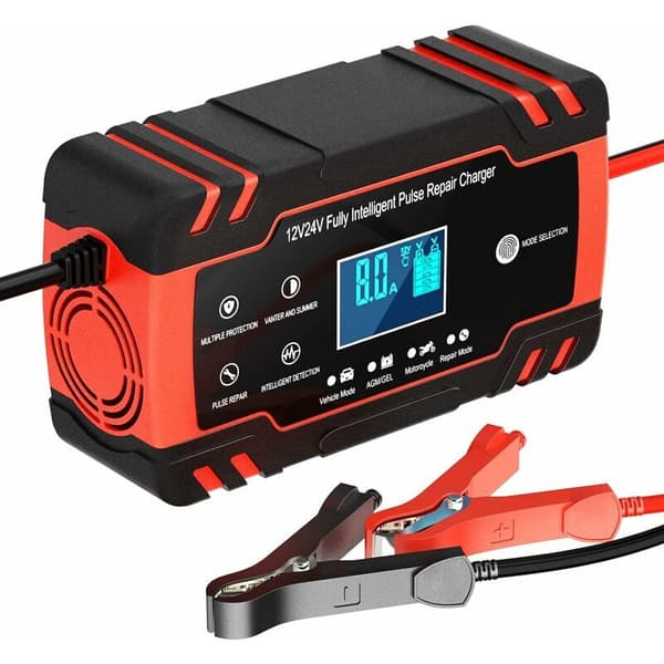Bilbatterilader, starthjelp & startkabler, 8A bilbatterilader, 24V & 12V bilbatterilader, bilbatteri vedlikeholdslader -