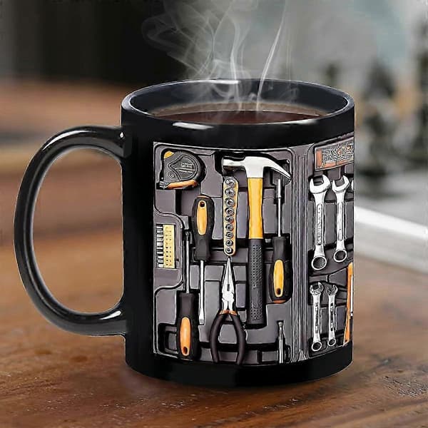 Mug Mechanic's Toolbox, Realistic Tool Details & Comfortable Handle, 33 cl Ceramic Coffee Cup Mechanic Toolbox for Birthday Thanksgiving 2PCS 2PCS