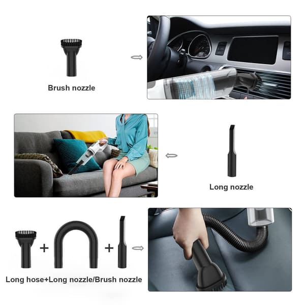 Wireless Battery-Powered Handheld Vacuum Cleaner, 12000Pa Portable Car Vacuum