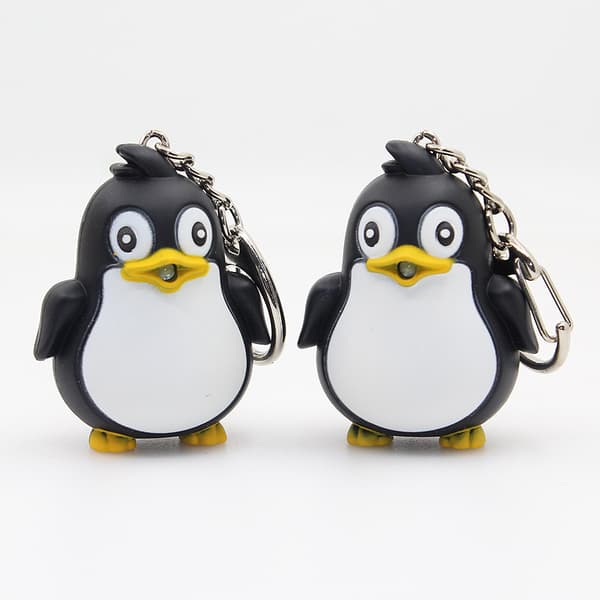 Luminous Penguin Keychain, Phosphorescent Animal Keychain, Decorative Key Charm, Key Accessory