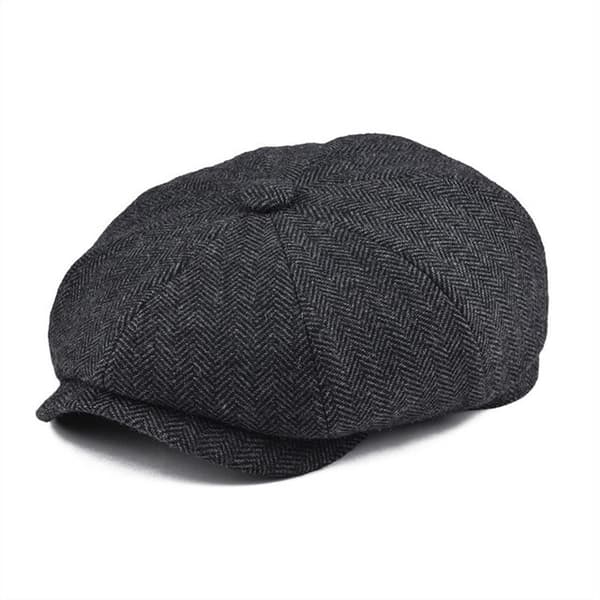 Hatt flat hatt åttekantet hatt svart vintage hatt